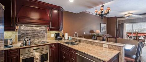 Fully Updated Kitchen w Full Size Stainless Steel Appliances & Granite Counters