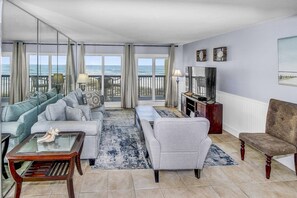 No matter if you are on the couch or in the kitchen, you will be able to look out and see unobstructed views of the gulf!