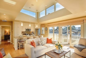 Great Room with Windowed Raised Ceiling