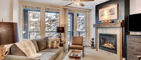 Cozy Up in Front Of The Gas Fireplace