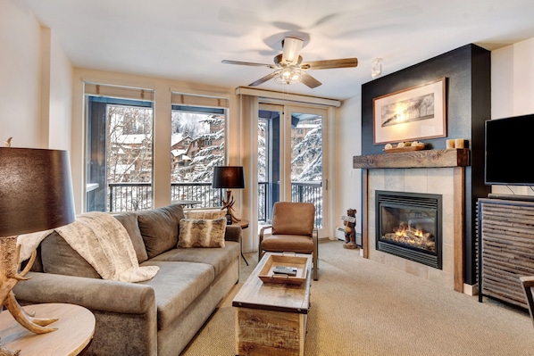 Cozy Up in Front Of The Gas Fireplace