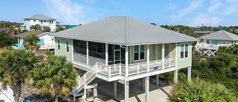 Exterior with Screened Deck & Covered Deck