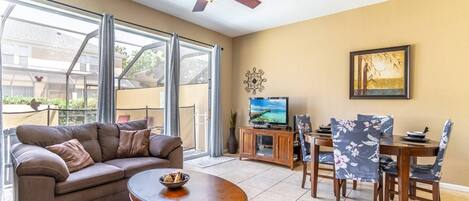 Sunlit, Spacious and Inviting Main Living Area w/New Furniture and Pool Views
