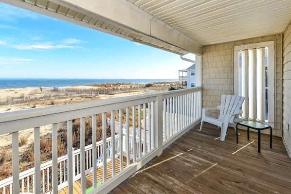 Upstairs Oceanfront Balcony at Dune House 1