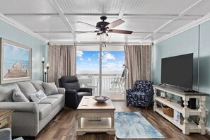 Living Area with Ocean Views and access to covered deck!