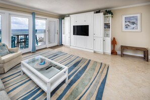 Living Room - Lovely, spacious area to take in the Gulf views or watch TV