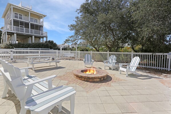 Fire Pit in Backyard