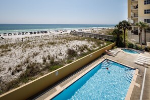 Balcony view - View of Gulf waters and resort pool!