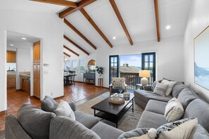 Great Room ~ Living Room, Dining Area, Kitchen and Bay Views