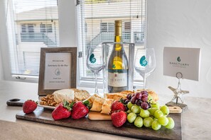 Wine and Cheese to Welcome You! Just Add Fruit and a Baguette!