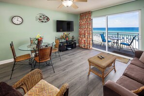 Living Room - Enjoy watching a movie with the family after a day on the beach.