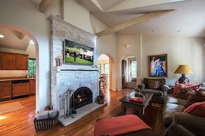 Living Room has a Wood-Burning Fireplace