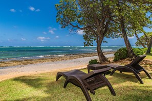 Beachfront Lounging in front of the resort