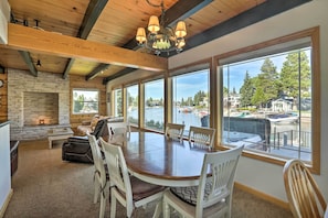 Large windows frame the beautiful views from inside the home.