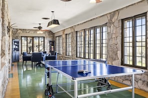 Game room in the main house