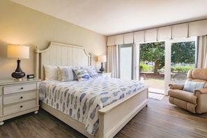 The master suite and queen suite each have sliding door access to the back patio.