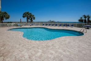 Community pool overlooking the beach/Gulf