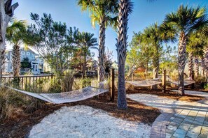 Community Center features several hammocks to lie in and soak up the sunshine!