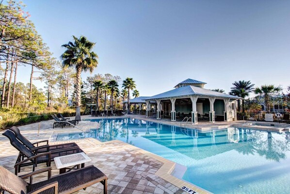 The Gathering Place at Nature Walk has two olympic sized swimming pools for use during your stay!
