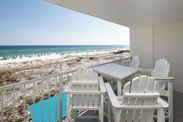 View to the west from your private balcony. - Bistro style table and chairs