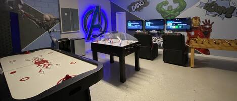 Air Conditioned game room - features pinball, xbox station, air hockey and dome hockey