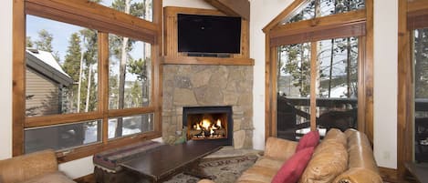 Picture Yourself in the Cozy Couch and Love Seat By the Fireplace!