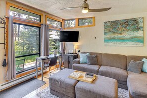 Living Room | Sectional Convertible Bed | BioFuel Fireplace