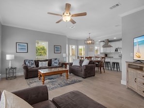 Living area with sleeper sofa