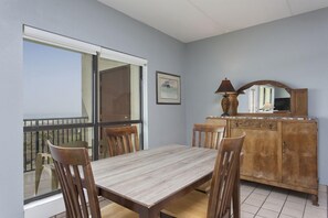 Our rustic dining area also has a great view of the Gulf of Mexico.