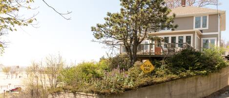 Happe House is perched in the dune across from the Grand Haven State Park and Beach.