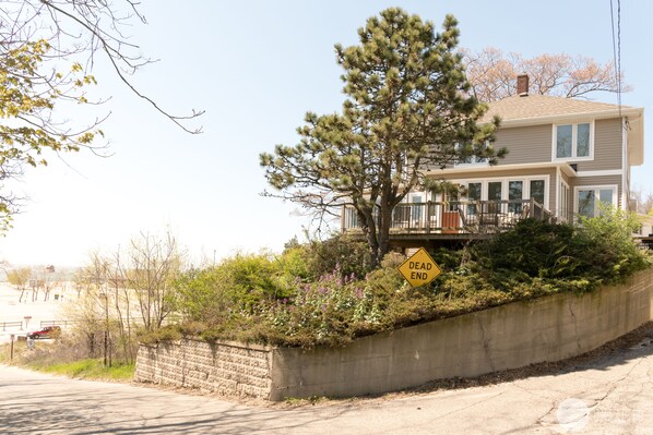 Happe House is perched in the dune across from the Grand Haven State Park and Beach.