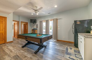 Rec Room with Full Size Fridge