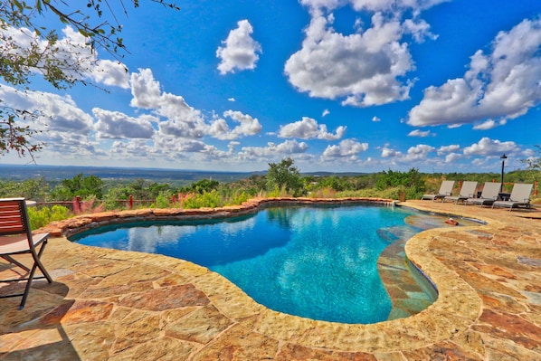 Private pool with majestic views