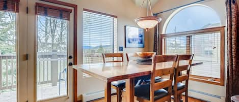 The living room and dining room always have a flood of natural light