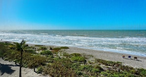 Gulf & beach view screened lanai sliders