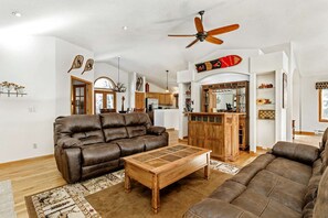 Enjoy the open floor plan in this mountain residence.