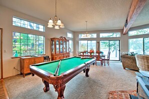 Main Living Space | Pool Table | Wood-Burning Stove