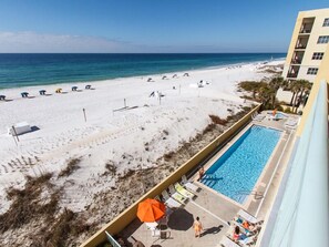 Balcony view to the west. - Pool/hot tub area just to the west under the balcony in 410.