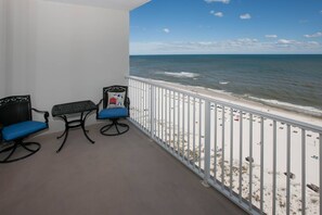Private balcony overlooking the beach and the Gulf
