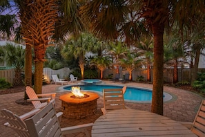 Enjoy the breezy evenings in your own private outdoor area around the fire pit