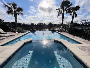 Pool and Spa overlook Pond