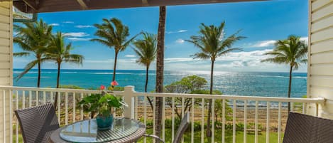 Enjoy beautiful oceanfront views from your lanai - The view from your private lanai.