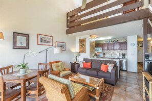 Living area with comfortable seating for all.