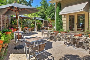 Enjoy al fresco meals with the whole group of 14 out on the gorgeous patio.