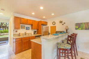 Kitchen stocked with all you need to have a great vacation!