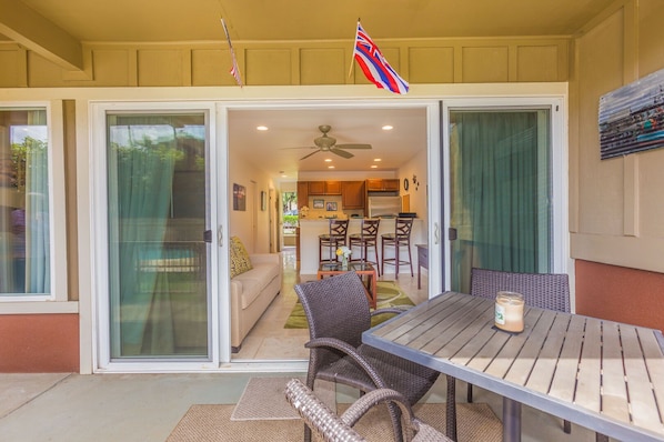 Large Private Patio to enjoy the Kauaian Sunshine!