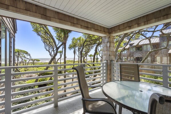 Covered Deck Overlooking the Ocean