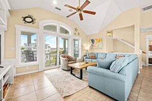 Living Area with Deck Access on Third Level