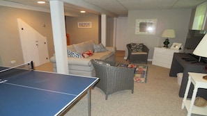 Nice extra space, the couch is a pull out for extra sleeping! -14 Capri Lane -Chatham Cape Cod- New England Vacation Rentals