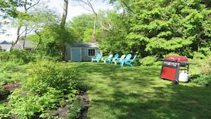 Back yard with plenty of seating -and plenty of room for the kids and Fido to run around-14 Capri Lane -Chatham Cape Cod- New England Vacation Rentals